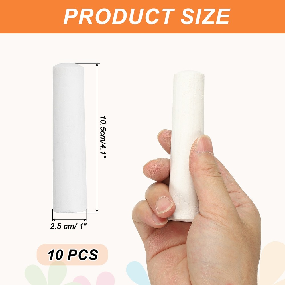10 pcs chalk, white chalk large solid for outdoor use