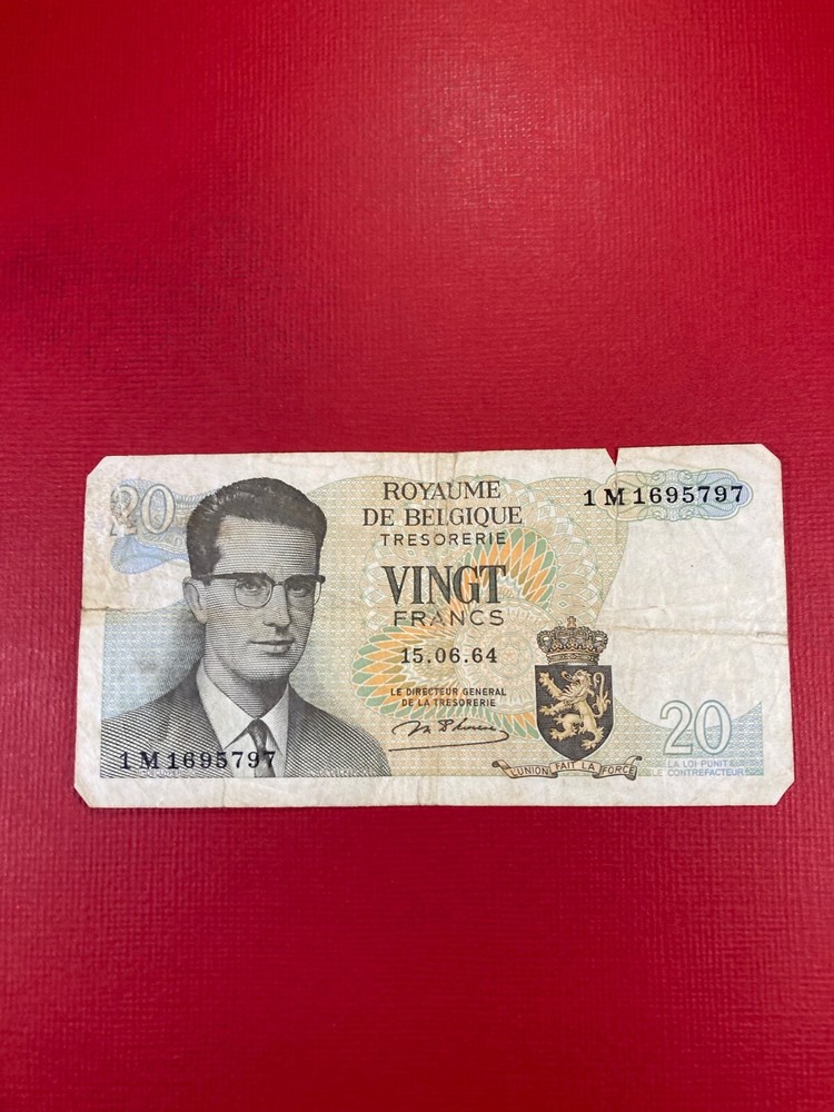 1964 Belgium 20 Francs Banknote
