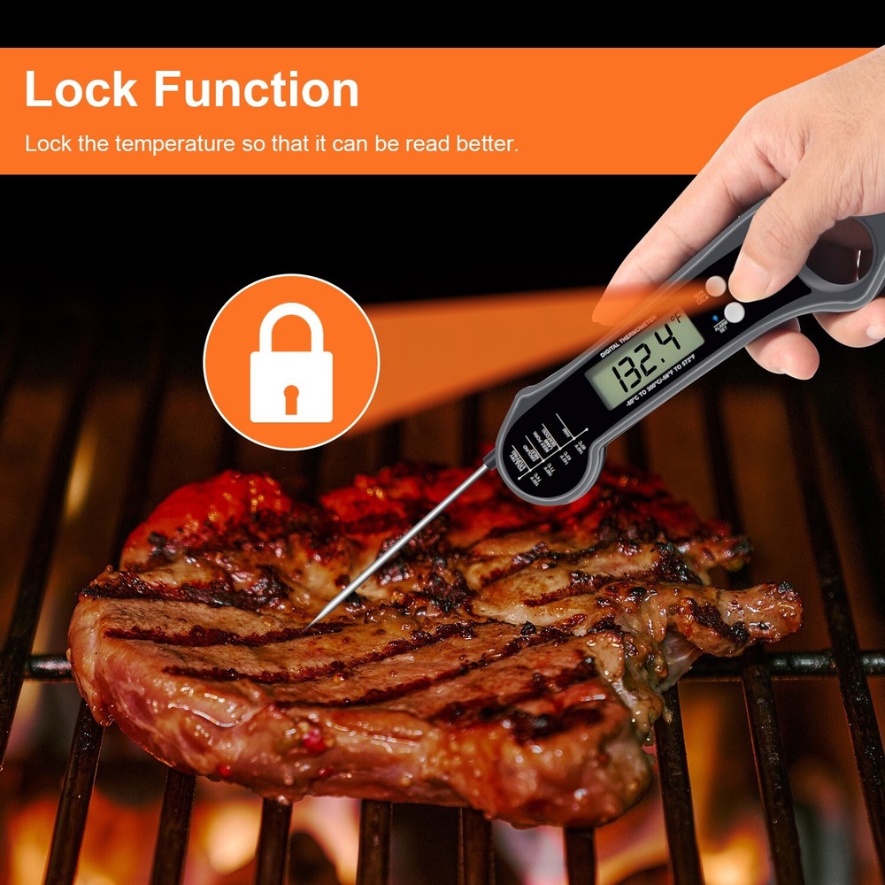 Digital Meat Thermometer with Attachable, oven safe, extension probe