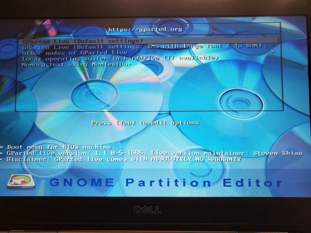 GParted Live Partition Manager GNOME for Windows/Linux 4G USB Stick