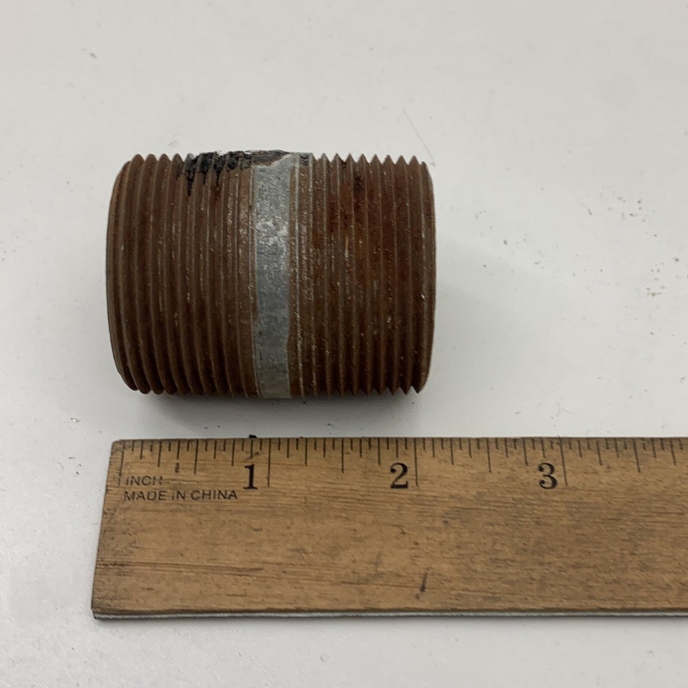 (2-Pack) 1-1/4" NPT x 2" Threaded Galvanized Steel Pipe Nipple