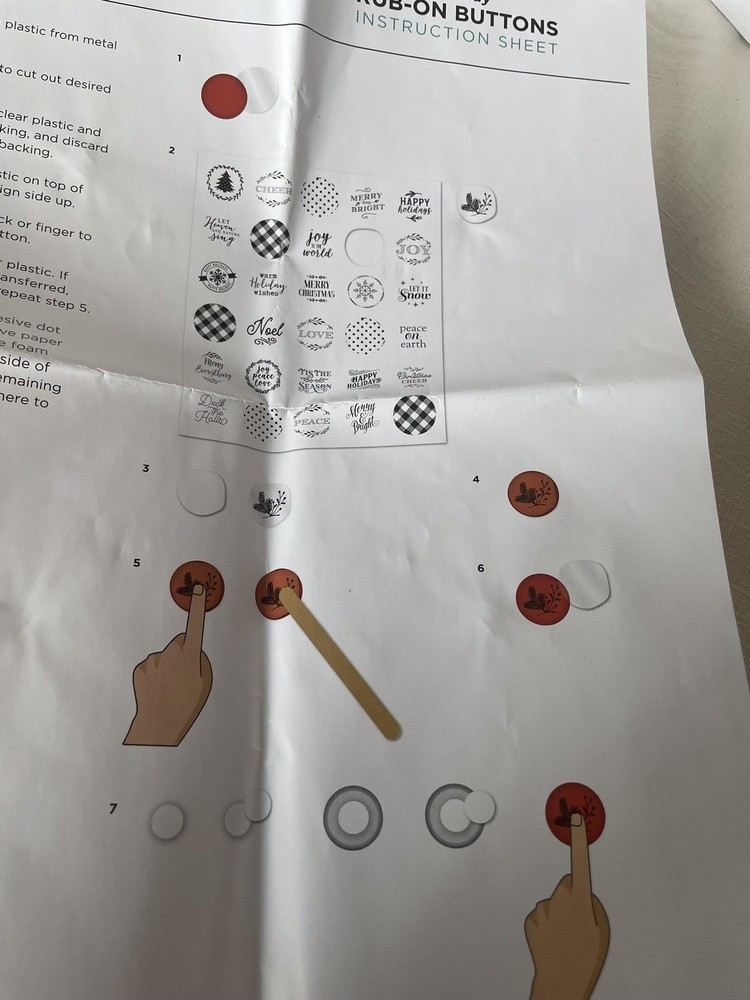 Diamond Press Rub-On Button Kit Holiday