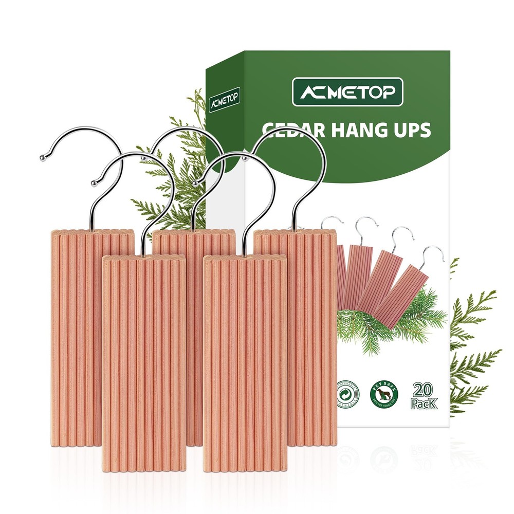 20 PCS Cedar Hang Up 100% Natural Rectangular Block Clothes Storage