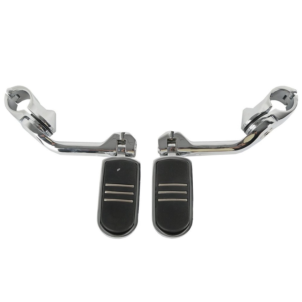 32mm 1.25 Chrome Angled Engine Guard Foot Peg Universal Fit For Streamliner