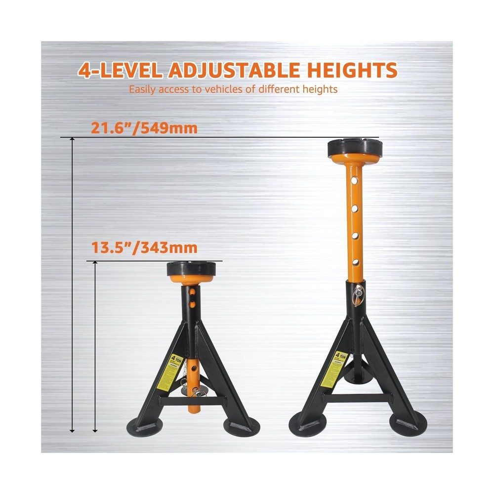 BESTOOL Jack Stands 4 ton, Jack Stand with Security Locking Pins 8,000 lbs Ca...
