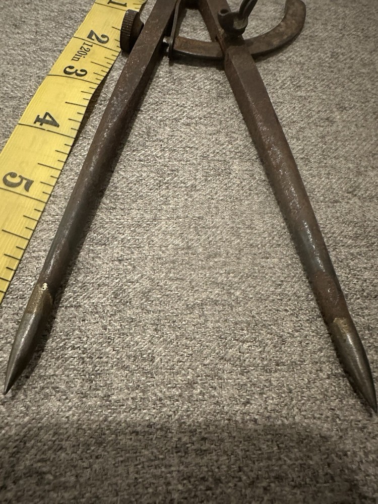 Antique 7" Winged Caliper Compass Divider. Unbranded.
