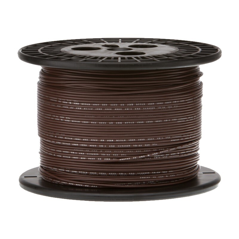 24 AWG Stranded Hook Up Wire, Brown, 250 ft, 0.0440" Dia, UL1429, 150V