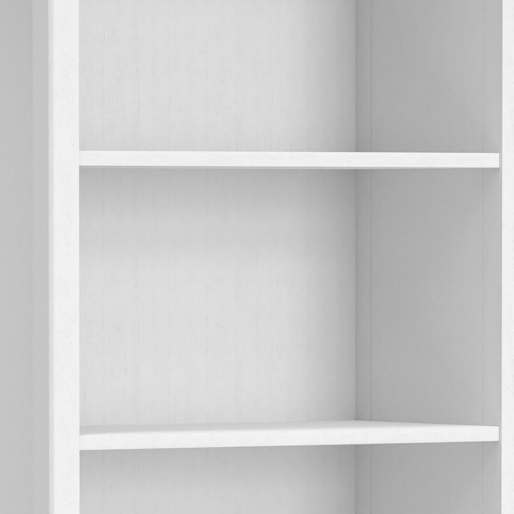 SIMPLIHOME Amherst SOLID WOOD 30 Inch Transitional 5 Shelf Bookcase in White For