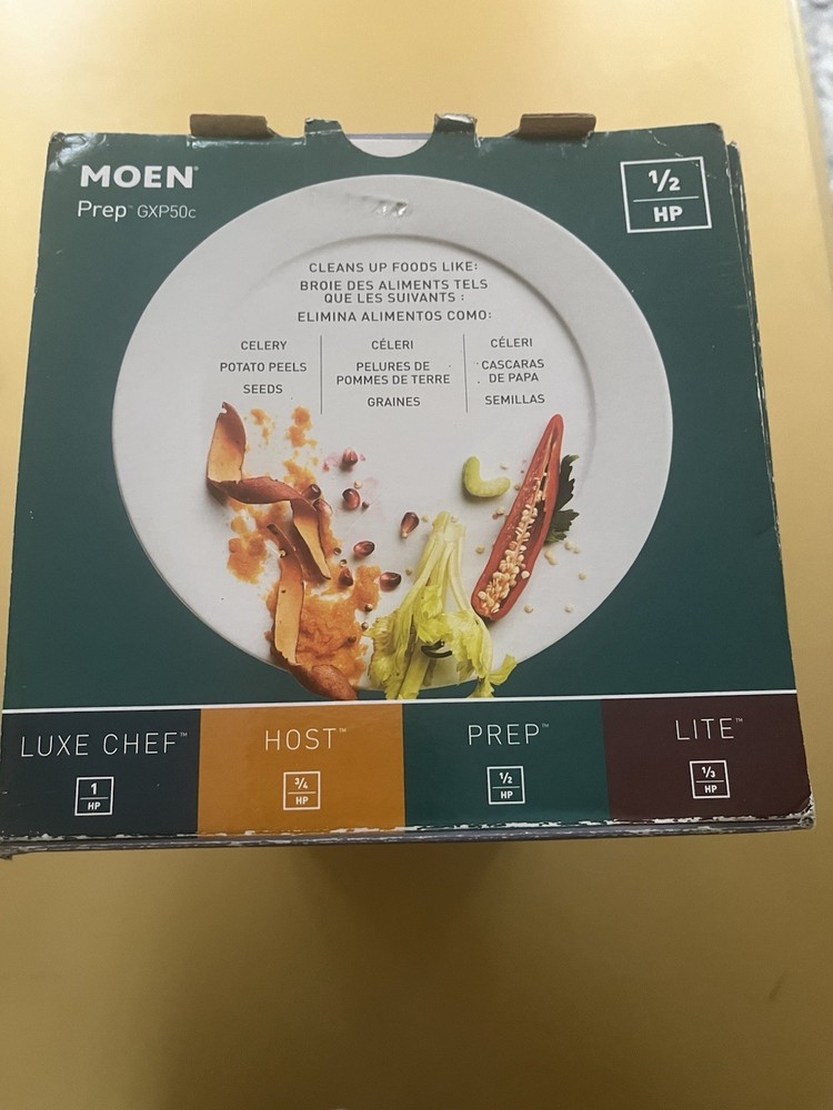 Moen GXP50C 1/2HP Continuous Feed Garbage Disposal New