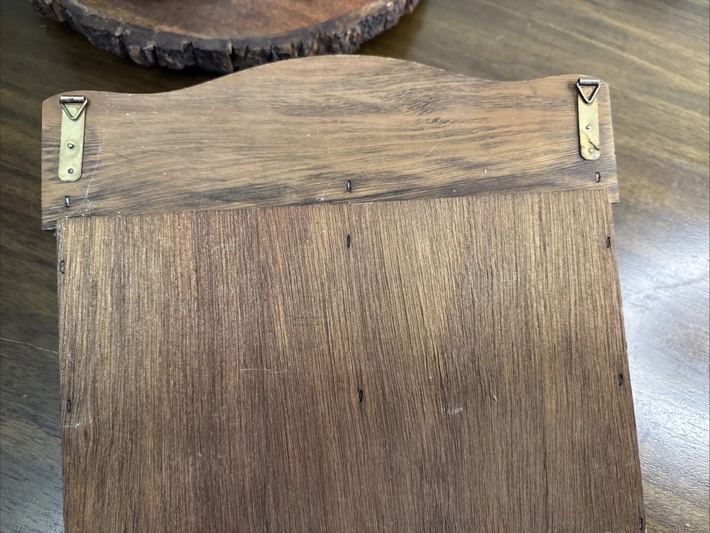 Vintage Wood Letter Rack Mail Holder With Key Hooks Wall Mounted