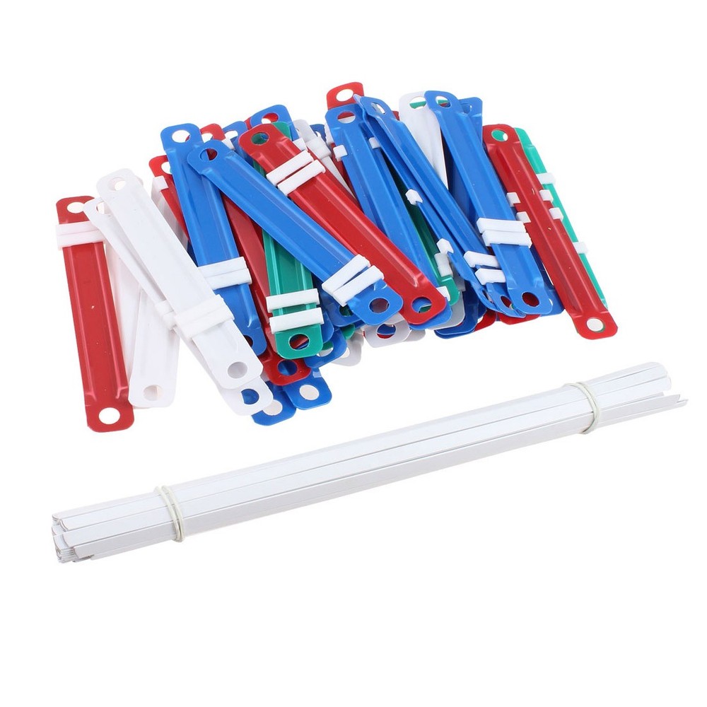 50 Sets Assorted Color Plastic Binding Document Paper Fasteners Clips
