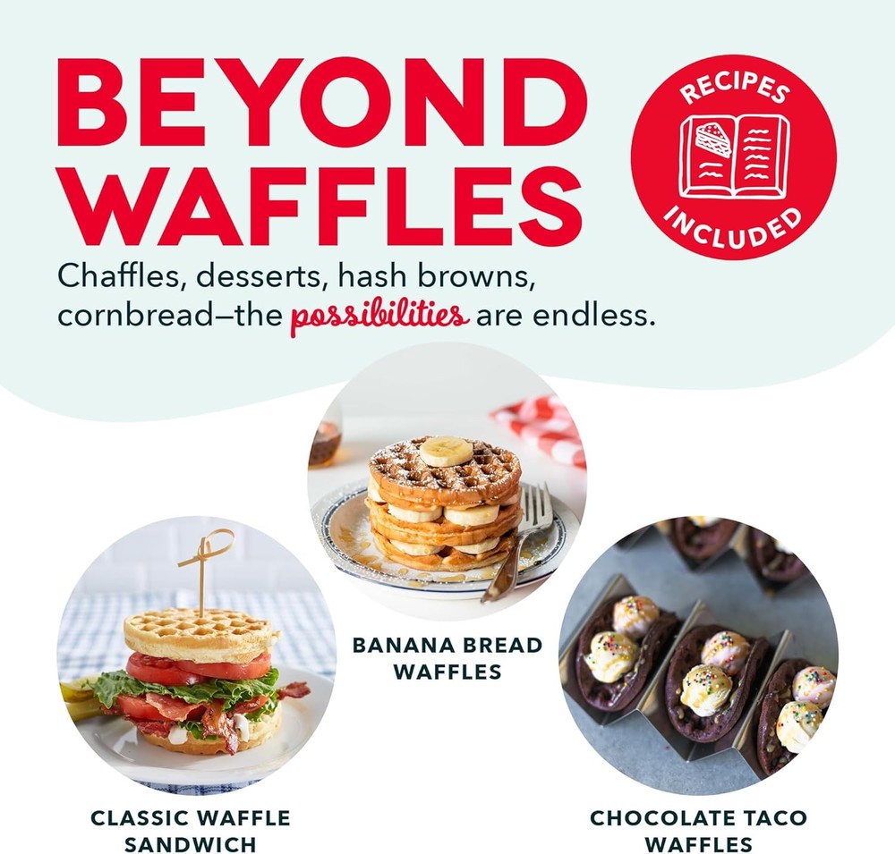 Dash Mini Waffle Maker- Compact Electric Iron for Creative Homemade Treats - PTF