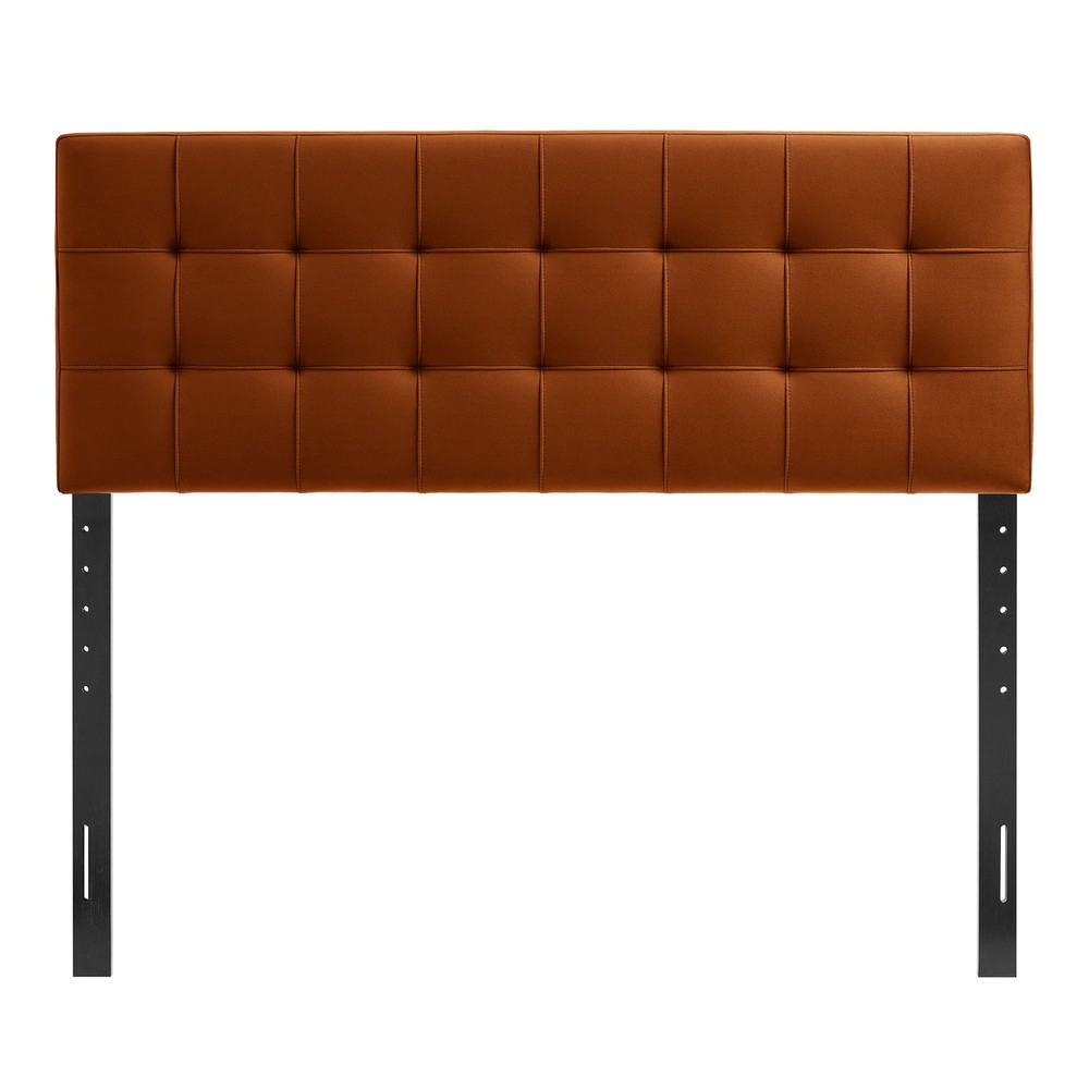 Lily Stain-Resistant Performance Velvet King Size Headboard in Rust