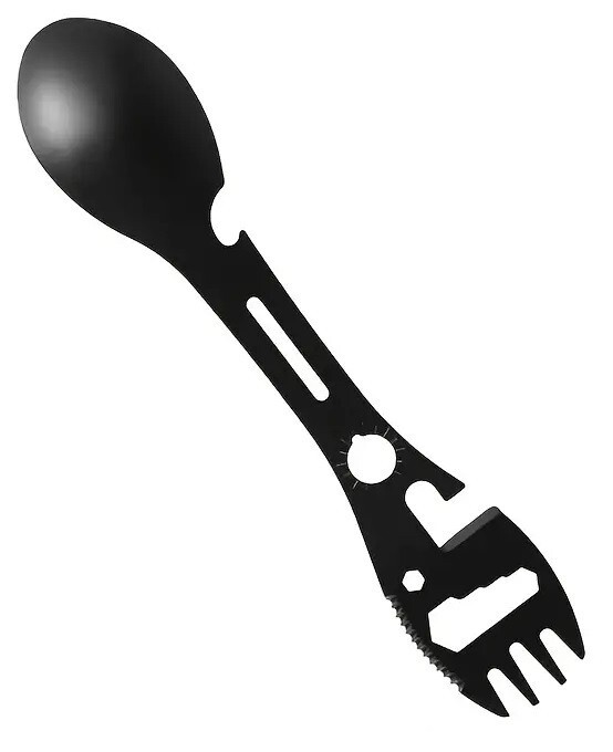 10-in-1 Multi Function Tactical Stainless Steel Fork Spoon Survival Tool Camping