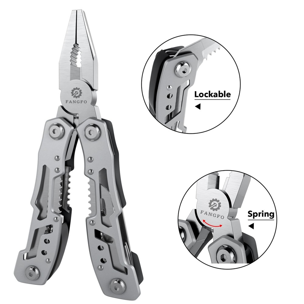14-In-1 Multitool Pliers，Premium Portable Multi Tool ，with Safety