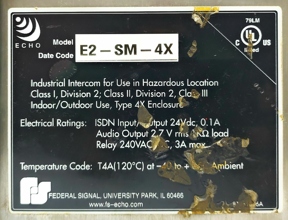 Federal Signal E2-SM-4X 2 Digital Intercom Station Module