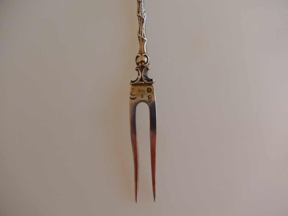 German 800 Silver Cocktail Hors d'Oeuvres Fork 1910