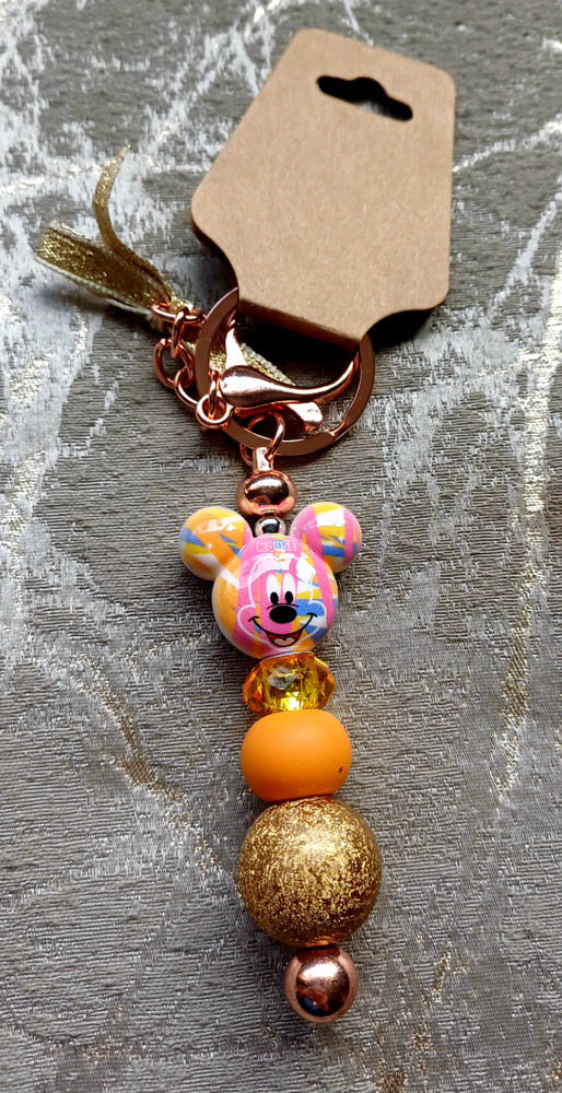 Handmade Mickey Mouse inspired dangle keyring/Bag charm New with Tags