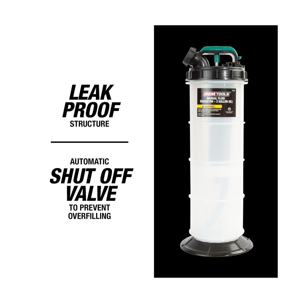 OEMTOOLS 24936 Manual Fluid Extractor Pump, 2 Gallon (8L) Oil Extractor Pump ...
