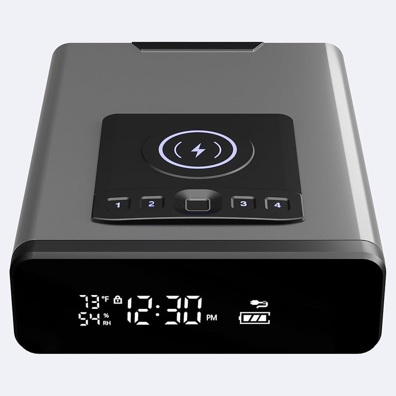 Biometric Gun Safe Wireless Charging LED Display Quick Access Touchscreen Keypad