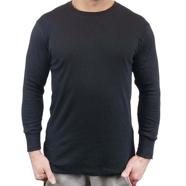 Men Regular Big and Tall Fleeced Lined Base Layer Thermal Top Long Sleeve