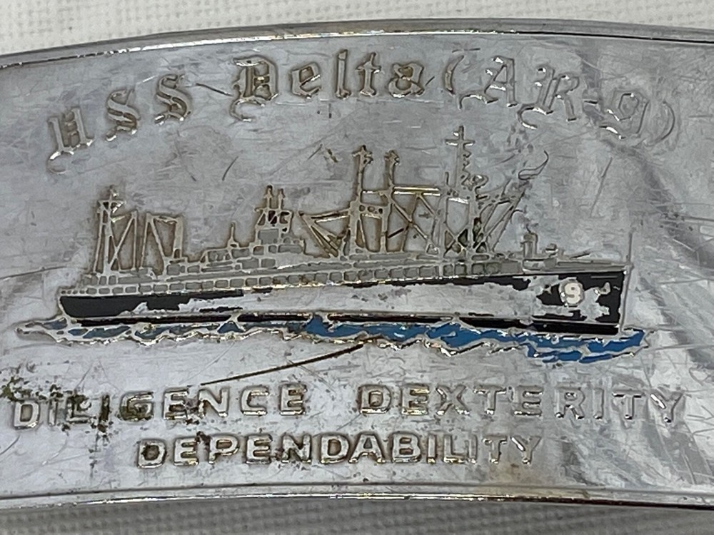 Vintage USS Delta AR-9 Belt Buckle