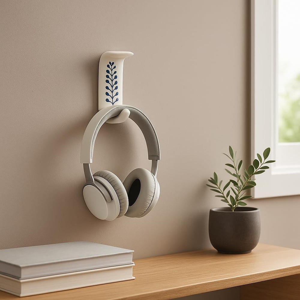 Boho Ceramic Adhesive Wall Hooks - Damage-Decorative Blue Pottery Hangers for...