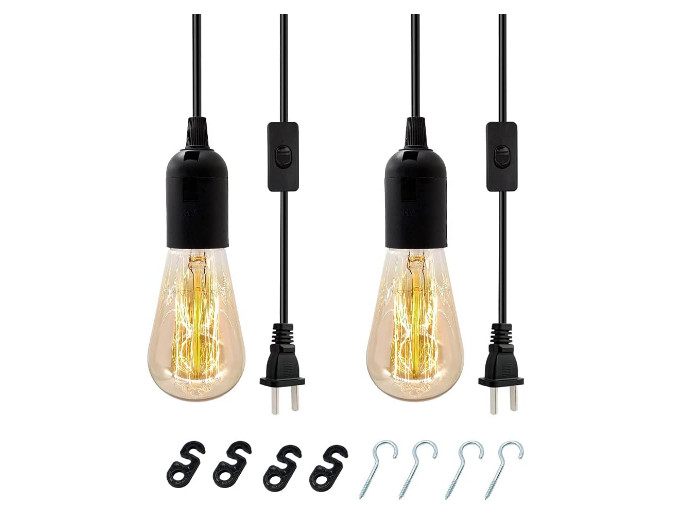 Plug In Hanging Light Kit E26 E27 Pendant Light Cord with Switch