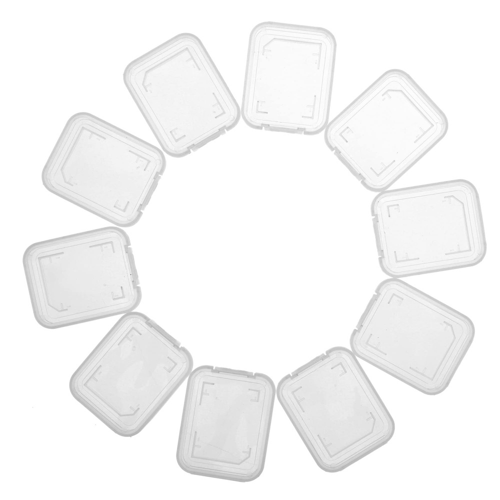 10 Pack Plastic Memory Card Case Storage Boxes Compatible with SD SDHC SDXC