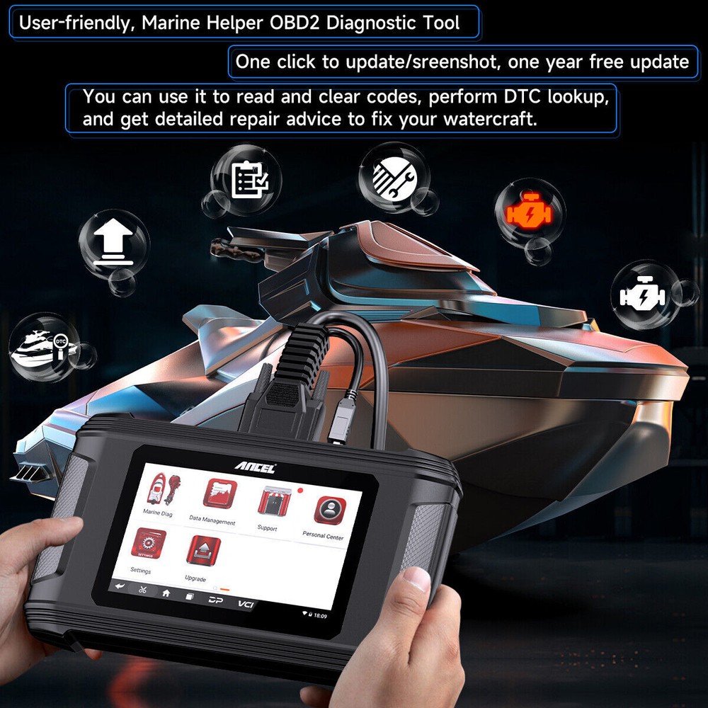 ANCEL MR500 Scanner Diagnostic Tool Read Codes For Yamaha Marine Outboard Engine