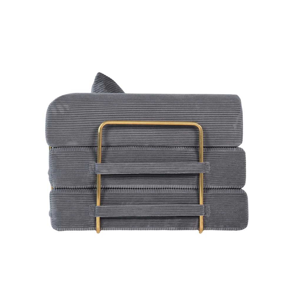 2-in-1 Foldable Convertible Sofa Bed, 75" Sleeper w/ Memory Foam, Grey