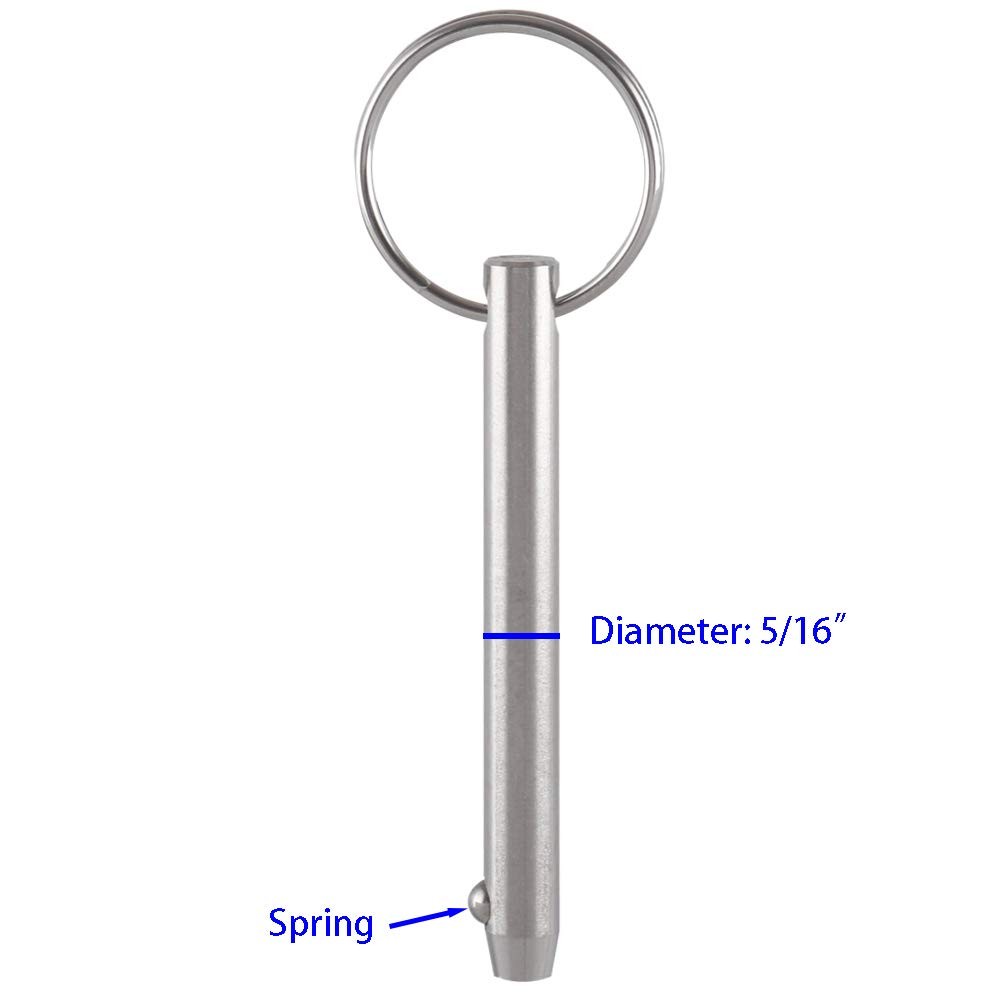 2 Pack Quick Release Pins, Diameter 5/16"(8mm), Usable One Size, Silver