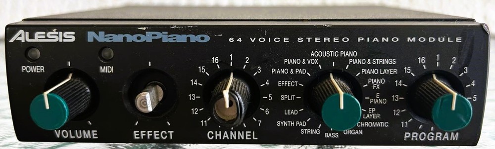 Alesis Nano Piano Sound Module  + AC Adapter+Reference Manual & Program Chart.