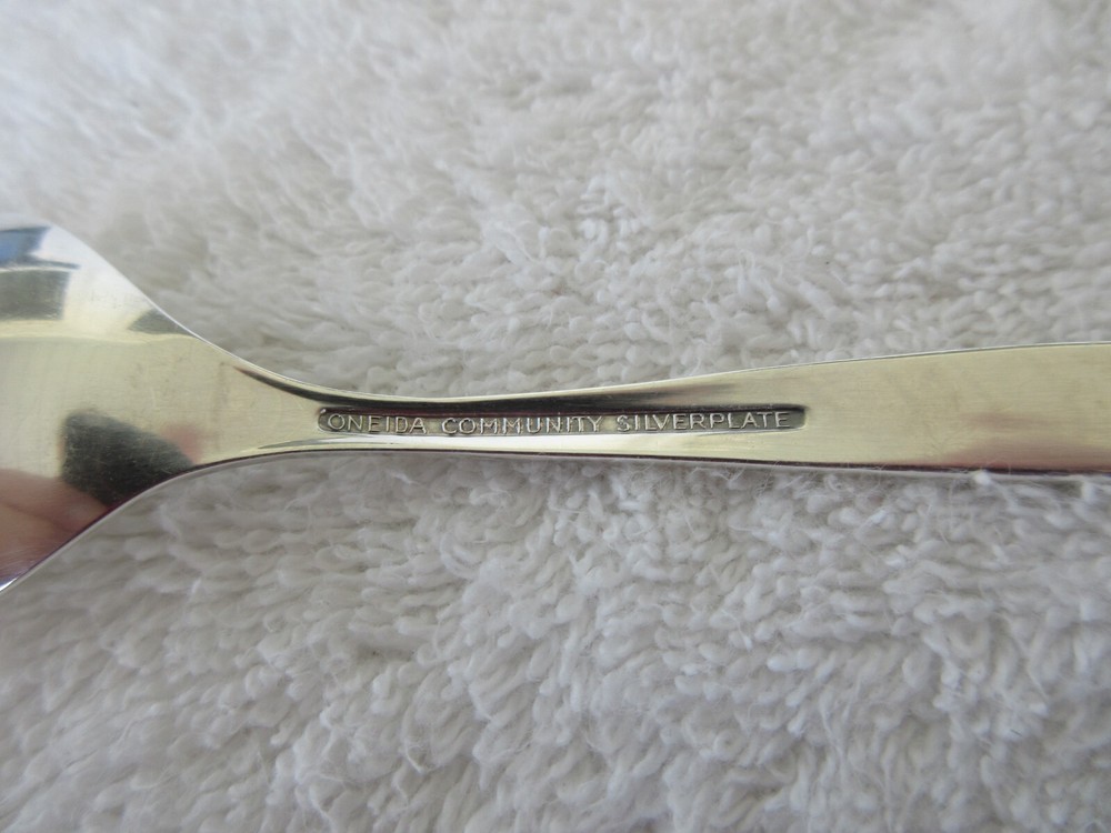 VINTAGE~Oneida Community Silverplate~ [ FLORAL PATTERN ]~ 6" Fruit Spoons~CLEAN!