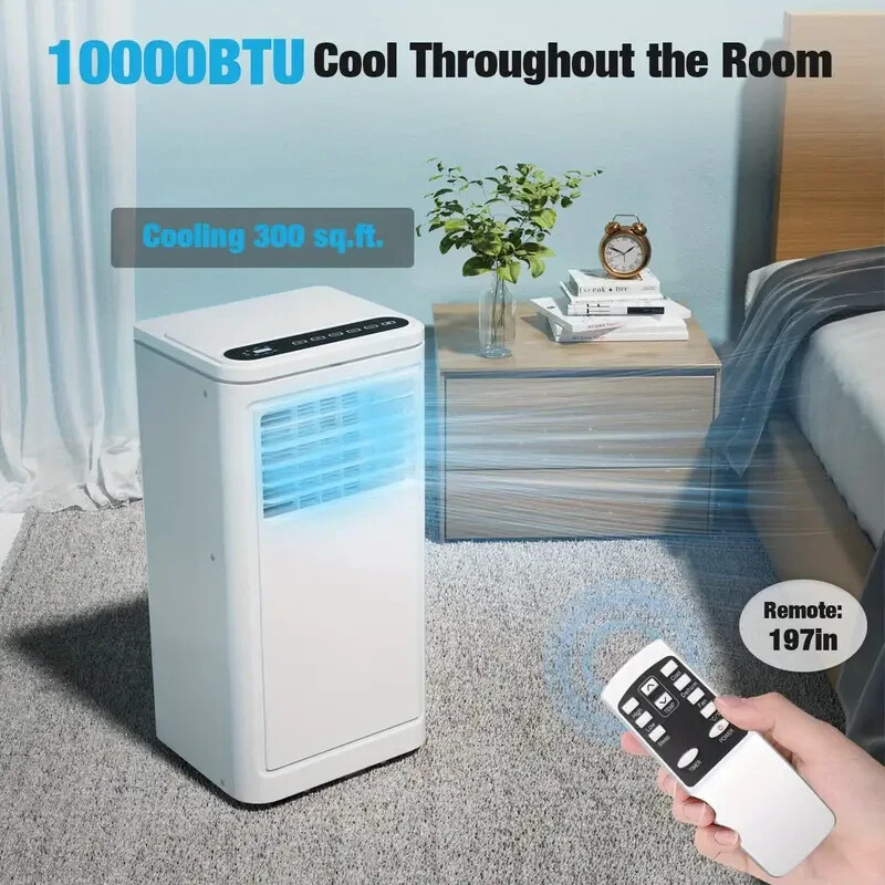 10000 BTU ASHRAE Air Conditioner, 3 modes, AC/Fan/Dehumidifier with Remote Contr