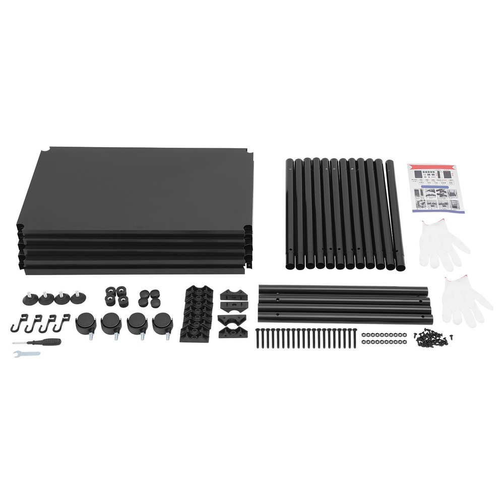 Adjustable Kitchen Storage Shelf With Wheels 5-tier Shelving Rack Storage Rack