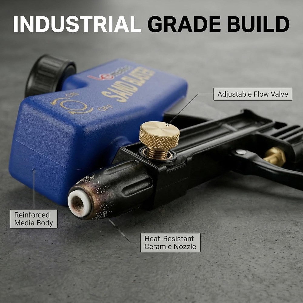 Lightweight Sand Blaster Gun with Easy-Pull Trigger - Perfect for Detailed Work