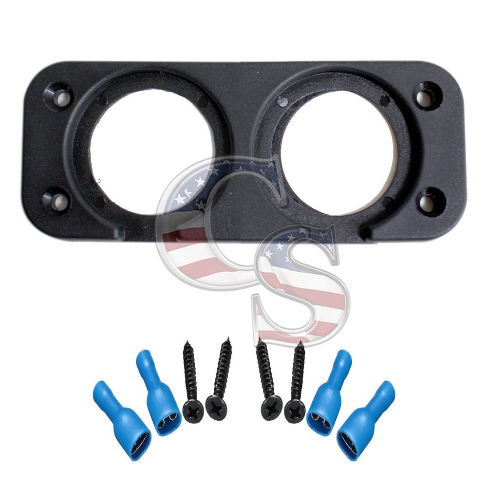 2 Holes Flat Panel Base USB Socket/Voltmeter/Power Socket Holder Car Truck Boat