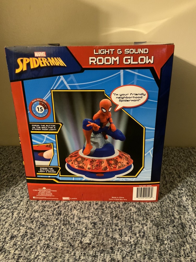 Licensed Marvel Spider-Man Light and Sound Rotating Room Glow Night Light (rack)