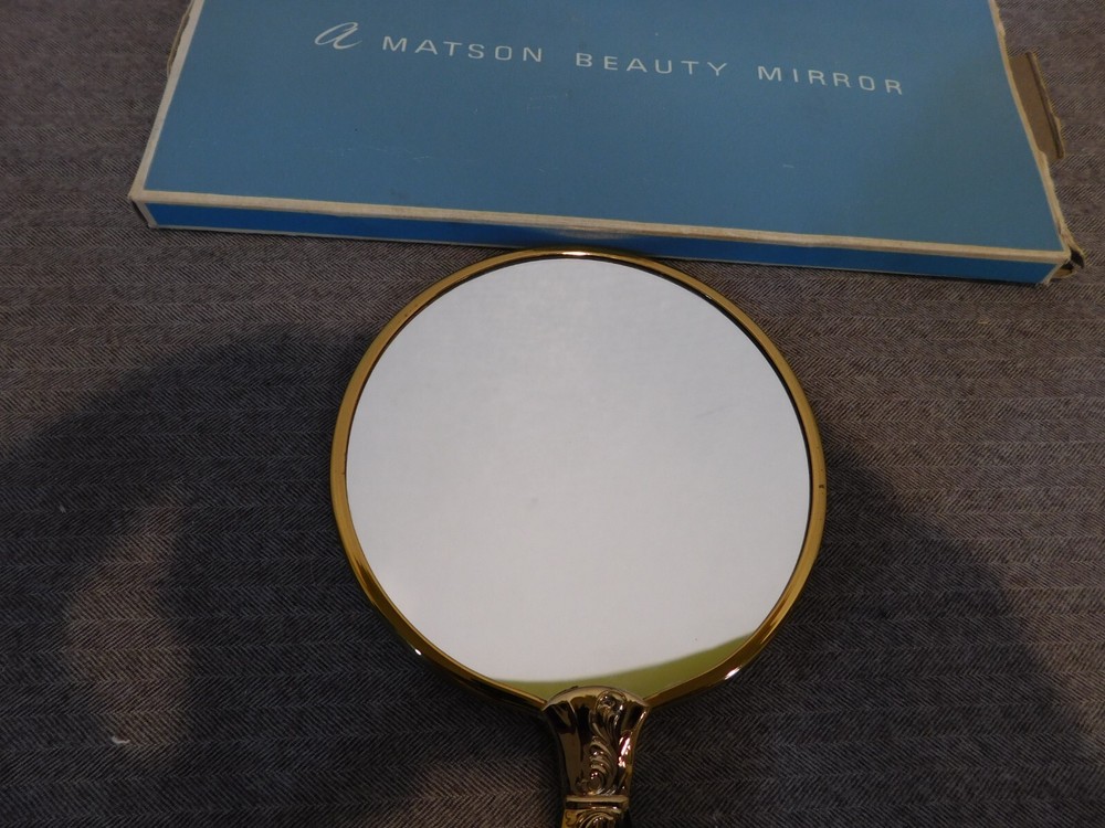 Vintage Matson Beauty Handheld Two-Sided Mirror with Original Box
