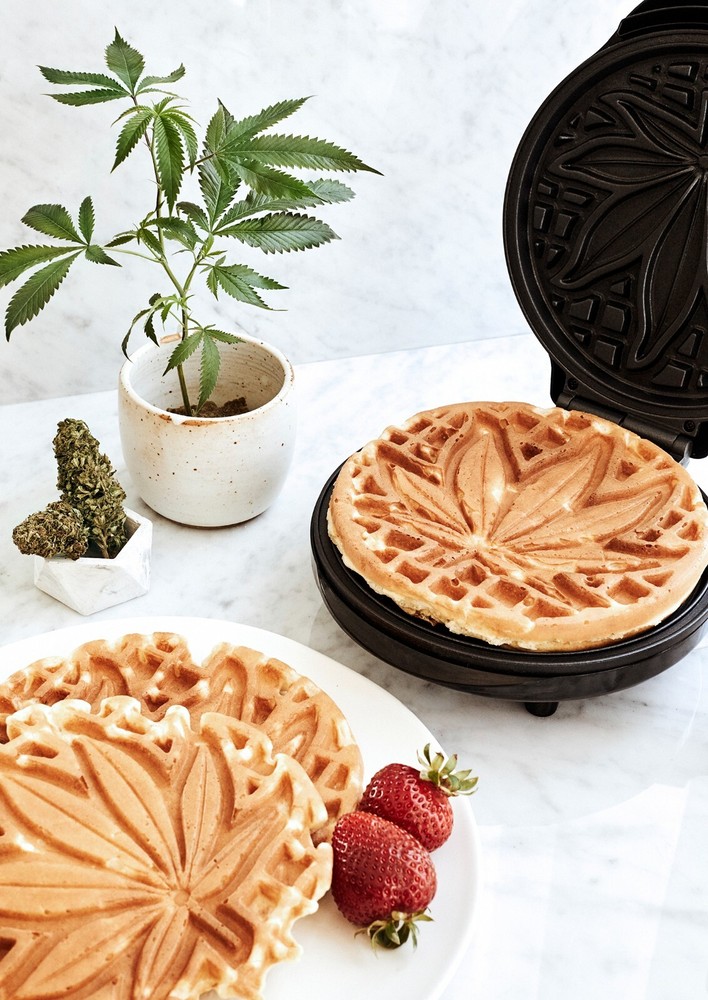 Cannabis Leaf Shaped Waffle Iron by Waffleye Pot Leaf Marijuana Shape