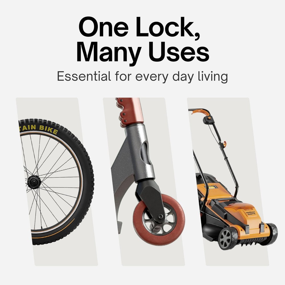 Light Bike Cable Lock Combination,4 Digit,4ft Long Resettable Combination Hig...