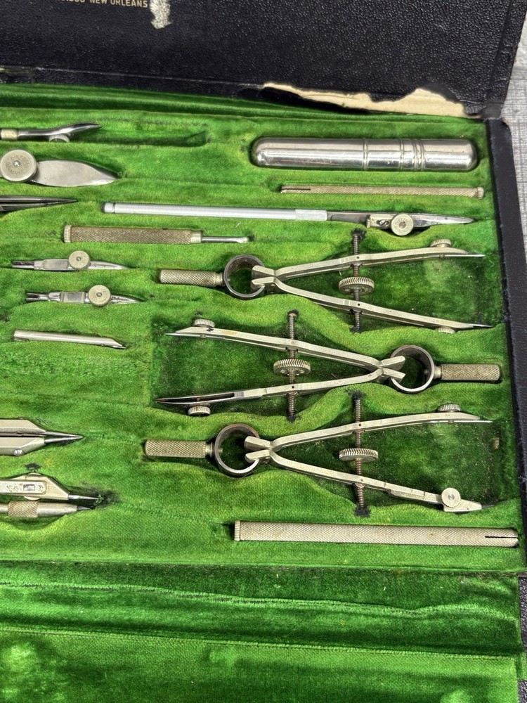 Vintage 20 Piece Drafting Instrument Set Eugene Dietzgen Co.