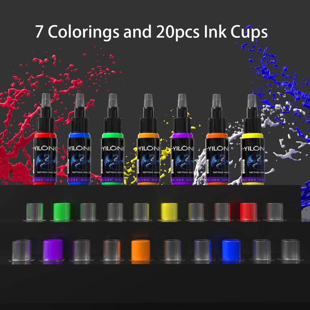 Wireless Tattoo Kit Complete for Beginners Pen Machine with Power Supply Needles