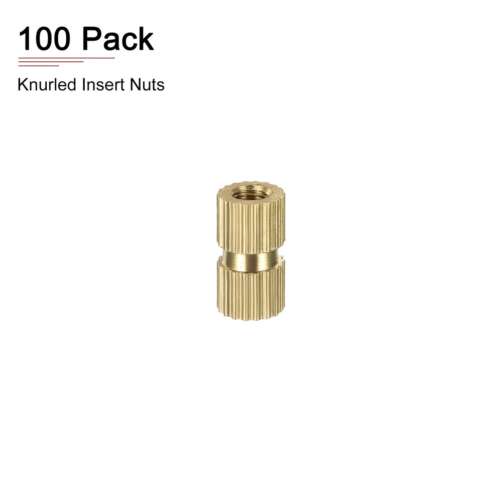 M3x10x5mm(IDxLxOD) Knurled Insert Nuts - 100 Pack - Good for Plastic Shells