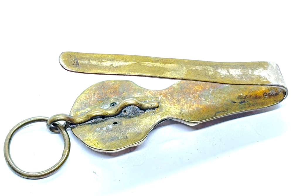 Antique Silver Fronted Repousse Design Chatelaine Clip