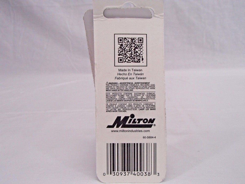 Milton S684-4 1/4 NPT TANK VALVE 2 PACK PRESSURE TESTING