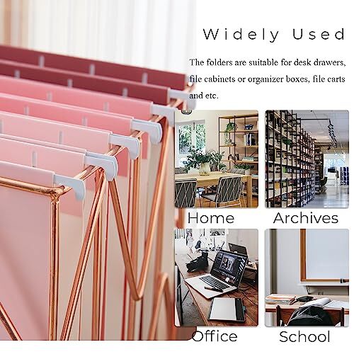 6 Pack Gradient Hanging File Folders Letter Size Decorative Hanging Folder