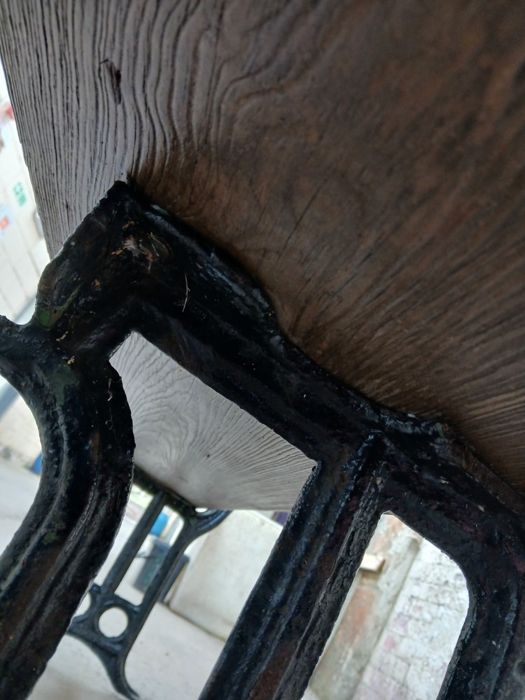 Garden bench with castiron ends