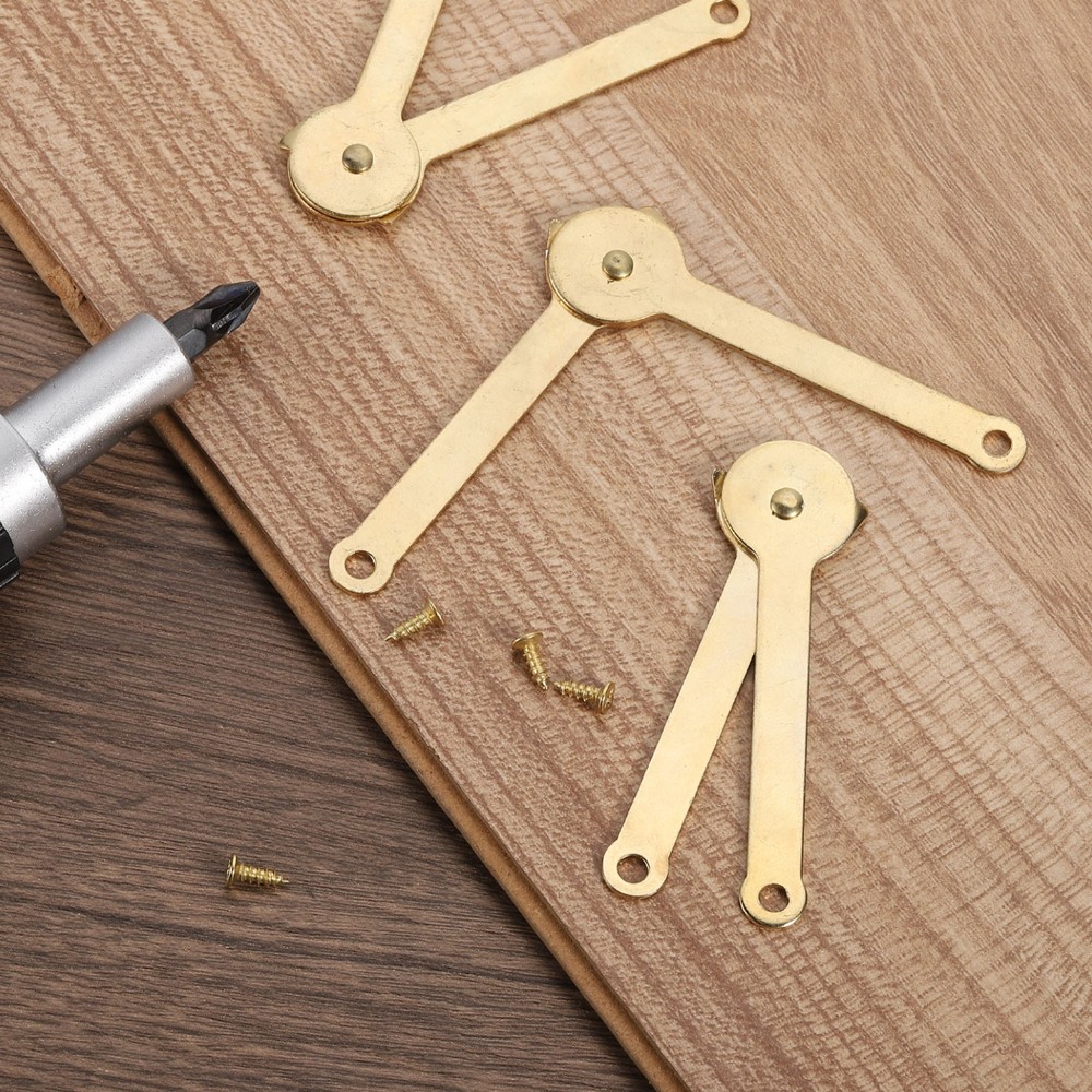4pcs Lid Support Hinge, 4.5"x0.79" Gold Rotary Hinges